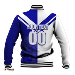 Custom Text And Number NRL Bulldogs Baseball Jacket Mix Jersey