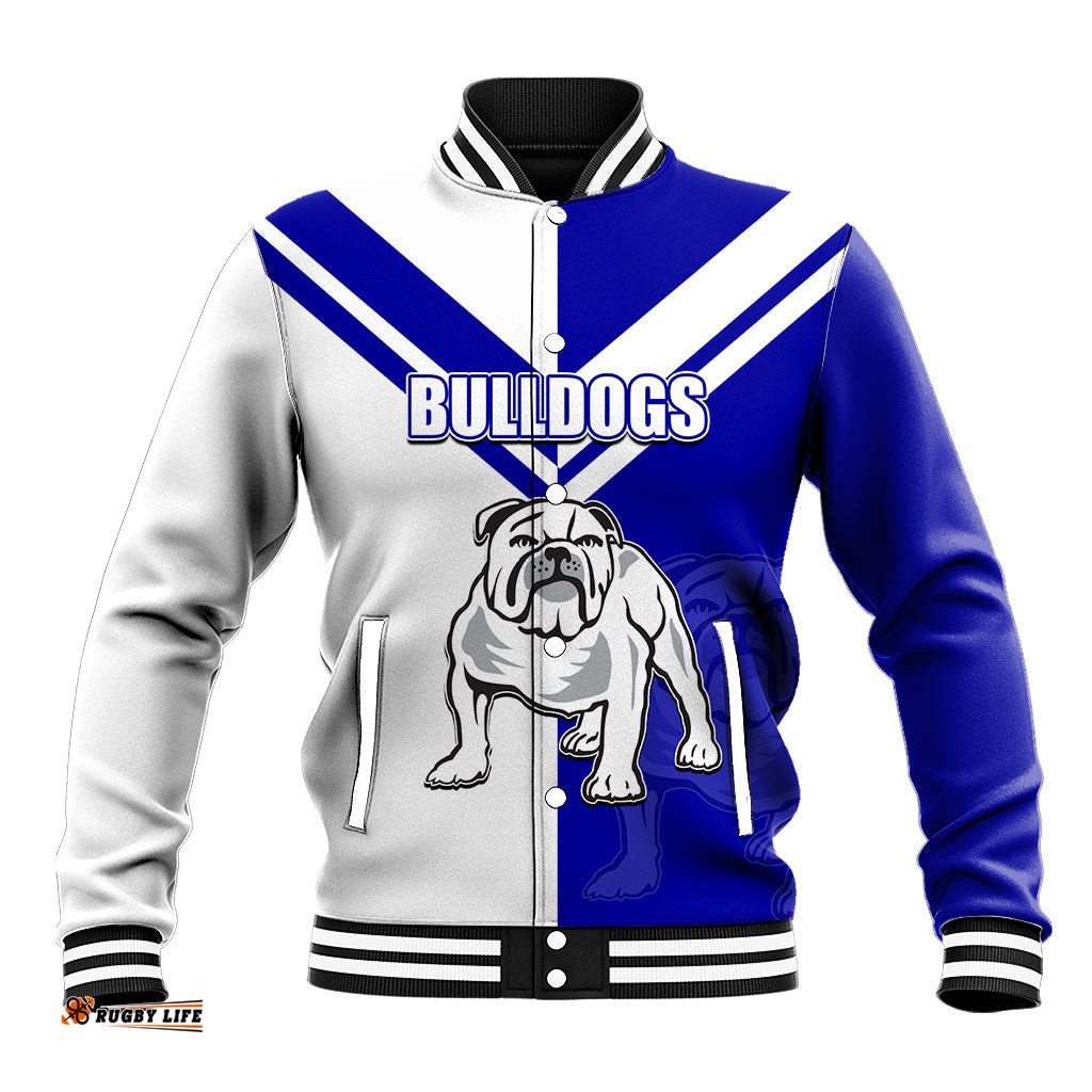 Custom Text And Number NRL Bulldogs Baseball Jacket Mix Jersey