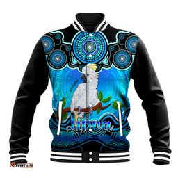 Personalised Australia Libra Cockatoo Zodiac Baseball Jacket Auz Astrology Aboriginal - Aqua