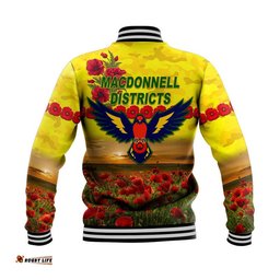 MacDonnell Districts ANZAC Baseball Jacket Poppy Vibes