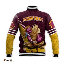 Custom Personalised Broncos Rugby Baseball Jacket Mix Aboriginal Simple