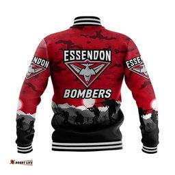 Essendon Bombers ANZAC Baseball Jacket Simple Style - Red