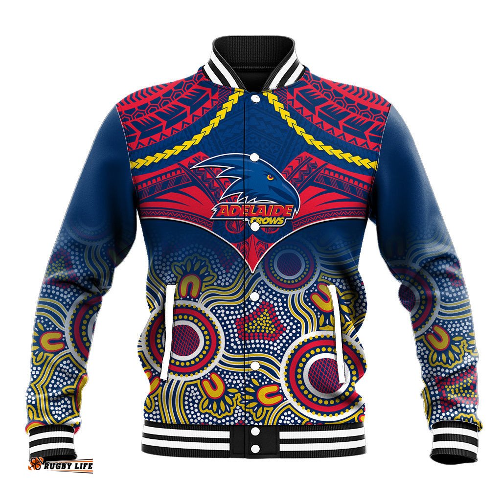 Adelaide Crows Football Baseball Jacket Aboriginal Mix Polynesian Pattern