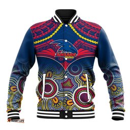 Adelaide Crows Football Baseball Jacket Aboriginal Mix Polynesian Pattern