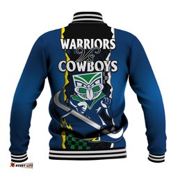 NRL Combine Warriors and Cowboys Baseball Jacket