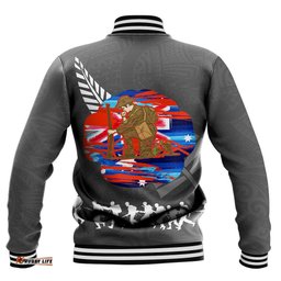 Vibe Hoodie Clothing - New Zealand Anzac Red Poopy Baseball Jacket