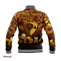 Custom Personalised Hawthorn Hawks ANZAC Baseball Jacket Simple Style