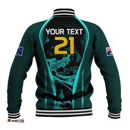 Custom Matildas Australia Soccer Baseball Jacket Liquid Marble Texture Vibe