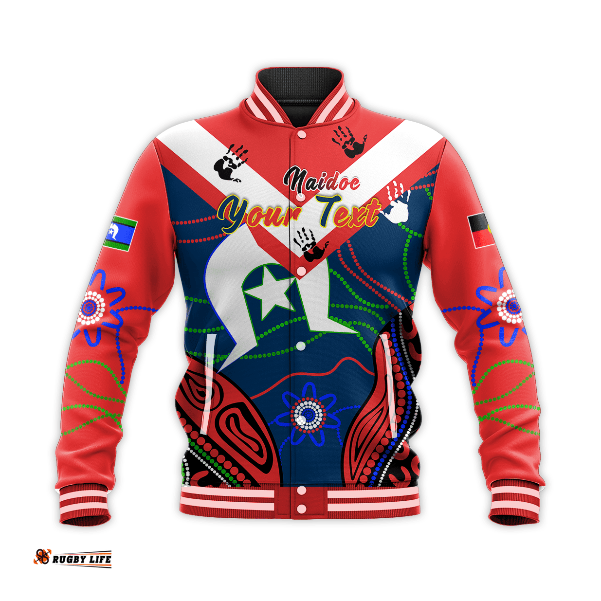 Custom Personalised Roosters Naidoc Week Baseball Jacket Sydney