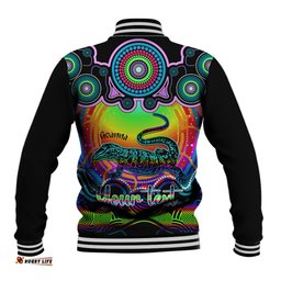 Personalised Australia Capricorn Goanna Zodiac Baseball Jacket Auz Astrology Aboriginal - Rainbow