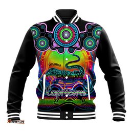 Personalised Australia Capricorn Goanna Zodiac Baseball Jacket Auz Astrology Aboriginal - Rainbow