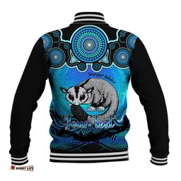 Personalised Australia Gemini Sugar Gilder Zodiac Baseball Jacket Auz Astrology Aboriginal - Aqua