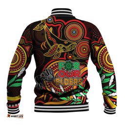 Dolphins Rugby Aboriginal Art Baseball Jacket NAIDOC Indigenous Tribal