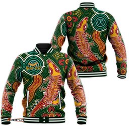 Custom Personalised Aboriginal Art Crocodile Baseball Jacket You Are Number One