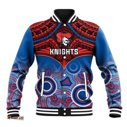 Personalised Knights Rugby Baseball Jacket Aboriginal Mix Polynesian Pattern