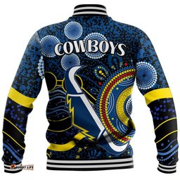 Cowboys Rugby Baseball Jacket Aboriginal Dots Version