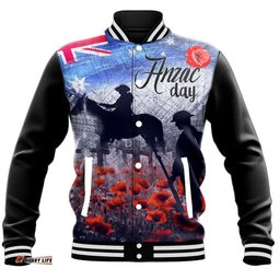 Vibe Hoodie Clothing - Anzac Day Lest We Forget Vintage Poppies Baseball Jacket