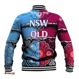 NSW Combine QLD State of Origin Baseball Jacket New South Wales and Queensland Aboriginal