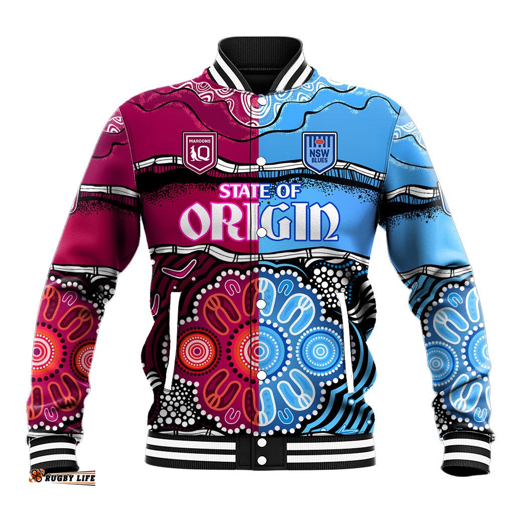 NSW Combine QLD State of Origin Baseball Jacket New South Wales and Queensland Aboriginal
