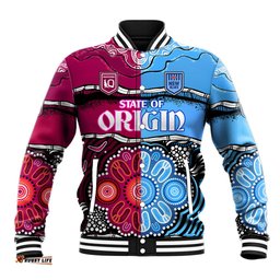NSW Combine QLD State of Origin Baseball Jacket New South Wales and Queensland Aboriginal