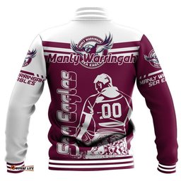 Manly Warringah Sea Eagles Baseball Jacket Personalized Pentagon Style- NRL