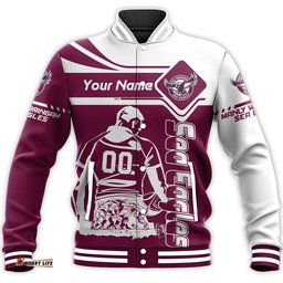 Manly Warringah Sea Eagles Baseball Jacket Personalized Pentagon Style- NRL