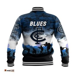Carlton Blues ANZAC Baseball Jacket Simple Style