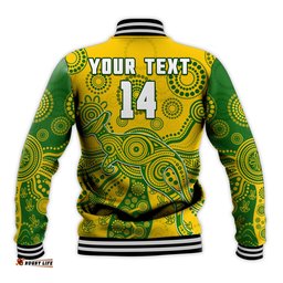 Custom Text And Number Australia Baseball Jacket National Colours Proud Aussie Special Indigenous