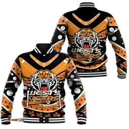 Wests Tigers Baseball Jacket - Aboriginal Dot Painting