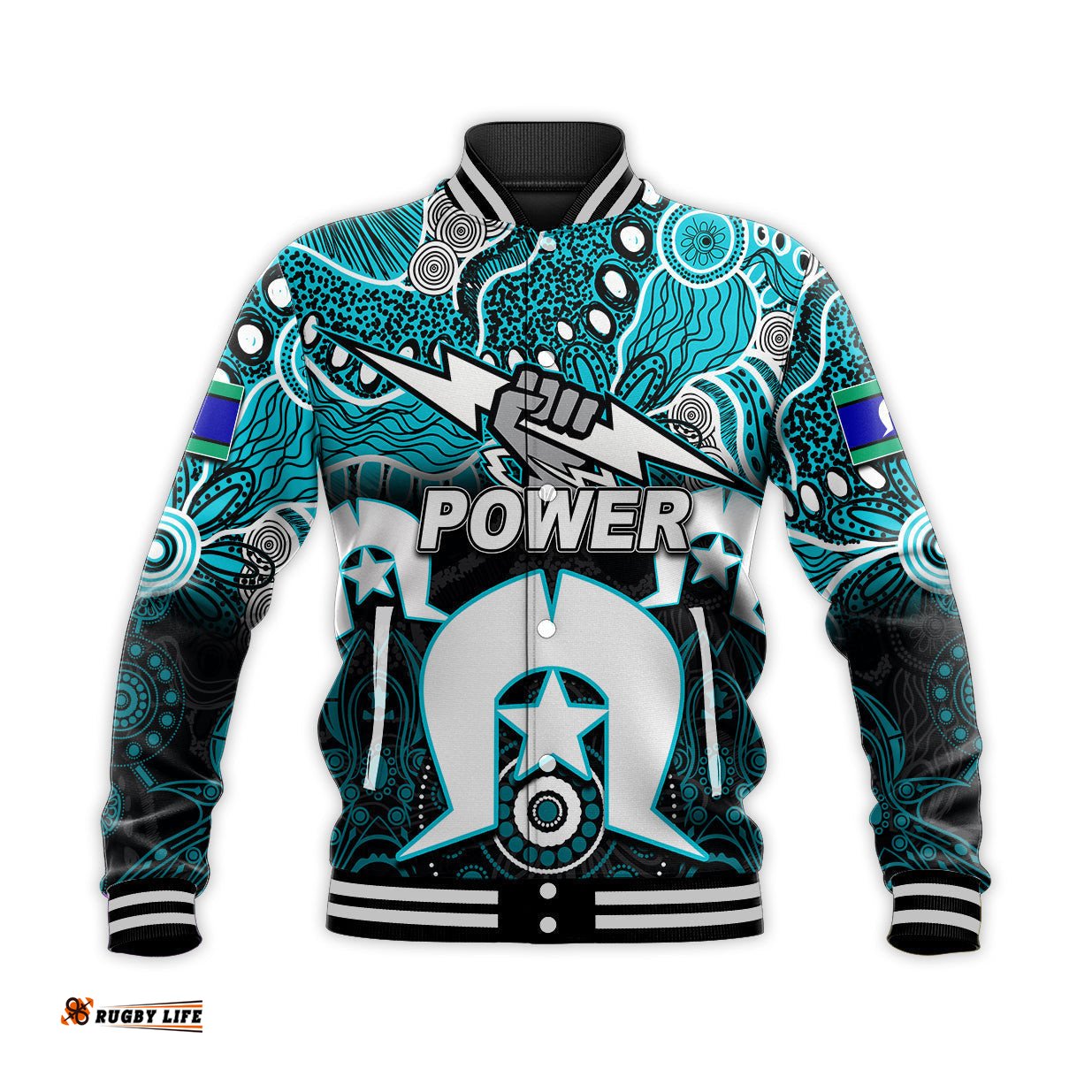 Custom Personalised Power Australian Football Torres Strait Islanders Mix Aboriginal Baseball Jacket