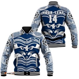 Custom Text And Number Cats Football Baseball Jacket Geelong 1859 Indigenous Sporty Version
