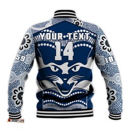 Custom Text And Number Cats Football Baseball Jacket Geelong 1859 Indigenous Sporty Version