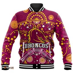 Broncos Rugby Baseball Jacket Boomerang Indigenous Dots