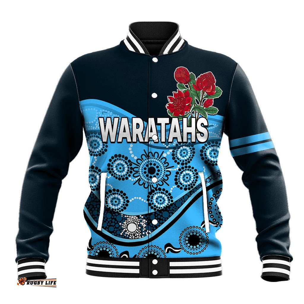 Custom Personalised Waratahs Rugby Baseball Jacket NSW Red Waratahs Indigenous