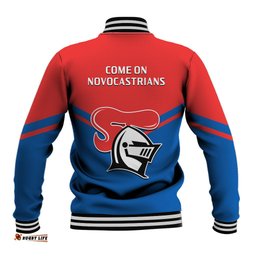 Newcastle Knights Rugby Baseball Jacket Novocastrians Sporty Style