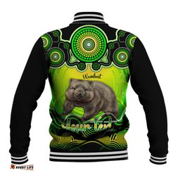 Personalised Australia Taurus Wombat Zodiac Baseball Jacket Auz Astrology Aboriginal - Green
