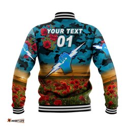 Custom Personalised Port Adelaide Power ANZAC Baseball Jacket Poppy Vibes