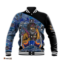 Custom Personalised Australian Boomerang Baseball Jacket Indigenous Australia Blue Graceful