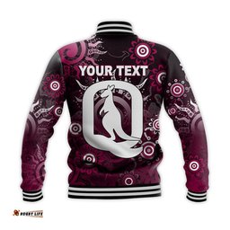 Custom Personalised QLD Maroons Baseball Jacket Aboriginal