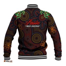 Aboriginal Christmas Baseball Jacket Aussie Koala Christmas Tree with Aboriginal Inspired DT02