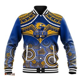 West Coast Football Baseball Jacket Eagles Aboriginal Mix Polynesian Pattern