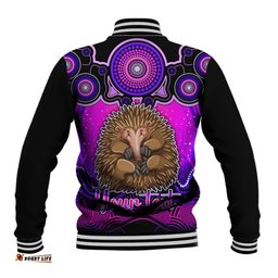 Personalised Australia Virgo Echidna Zodiac Baseball Jacket Auz Astrology Aboriginal - Magenta