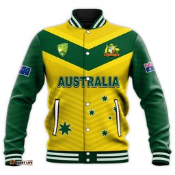 Custom Text and Number Australia Cricket Baseball Jacket Go Aussie Champions