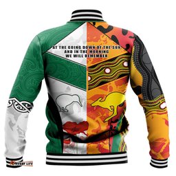 Vibe Hoodie Clothing - Custom Anzac Day Australia - New Zealand Mix Baseball Jacket