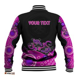 Australia Aboriginal Baseball Jacket Lizard Pink