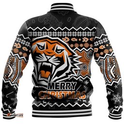 Wests Tigers Aboriginal Christmas Vibe Black Version Baseball Jacket