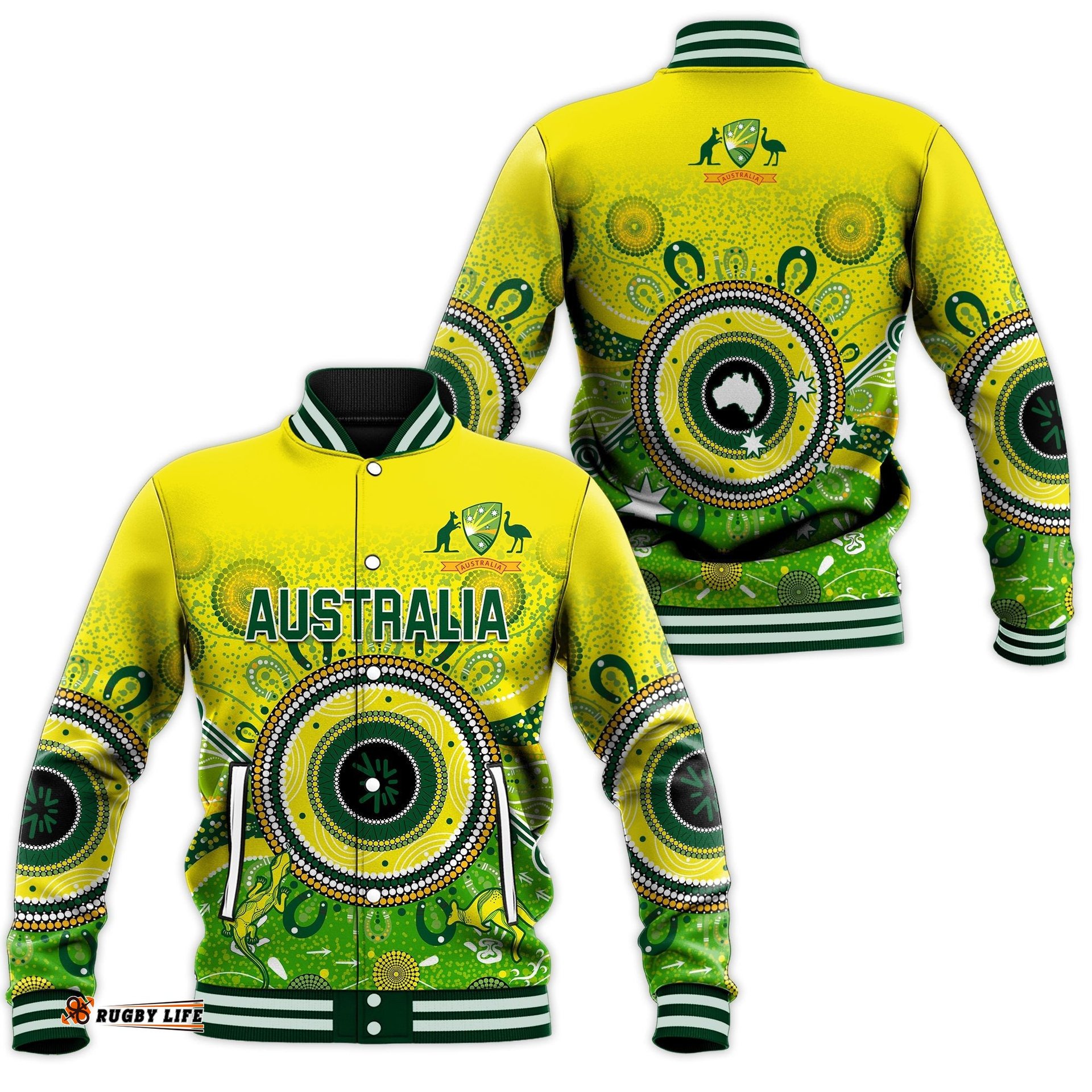 Australia Cricket Baseball Jacket Aboriginal National Color Champion