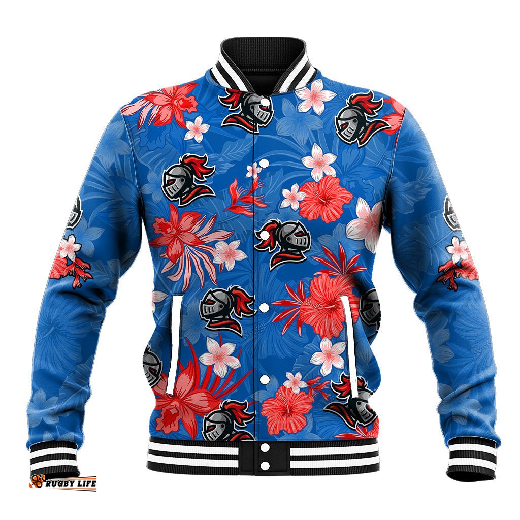 Custom Knights Rugby Baseball Jacket Beautiful Floral Pattern Spring Summer Vibe