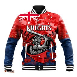 Knights Rugby ANZAC Baseball Jacket Lest We Forget