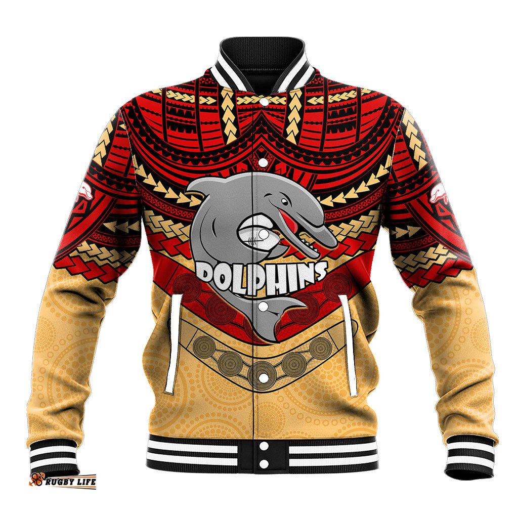 Dolphins Rugby Baseball Jacket Polynesian and Aboriginal Vibe